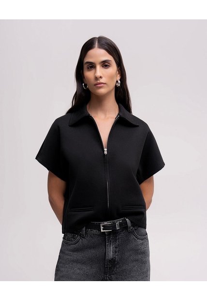 Chaleco Confort Regular Negro Mujer Negro
