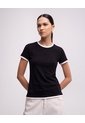 Camiseta Slim Tejido De Punto Negra Mujer Negro de PUNTO BLANCO