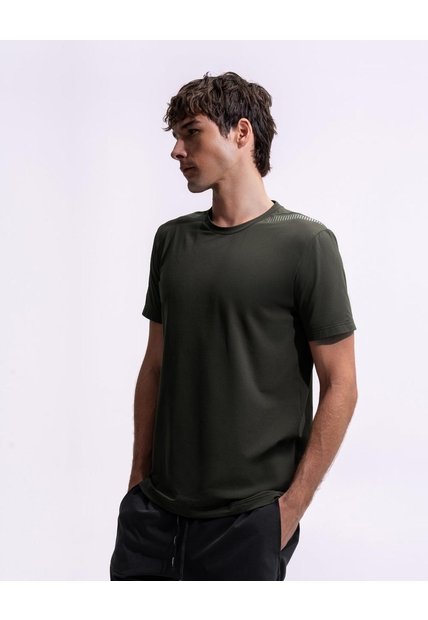Camiseta Deportiva Control Humedad Verde Hombre Verde
