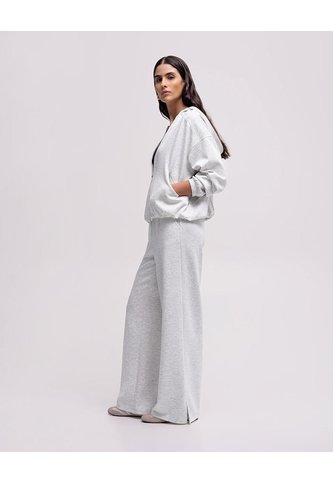 Pantalón Confort Tiro Alto Tacto Suave Gris Mujer Gris PUNTO BLANCO