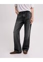 Jean Recto Tiro Alto Denim Negro Mujer Azul de PUNTO BLANCO