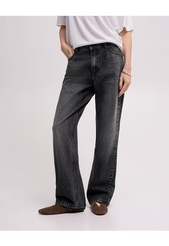 Jean Recto Tiro Alto Denim Negro Mujer Azul PUNTO BLANCO