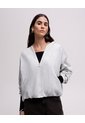 Chaqueta Confort Hoodie Oversize Gris Mujer Gris de PUNTO BLANCO