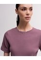 Camiseta Slim Rib Algodón Morada Mujer Purpura de PUNTO BLANCO