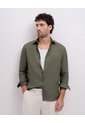 Camisa Manga Larga Regular Lino Verde Hombre Verde de PUNTO BLANCO
