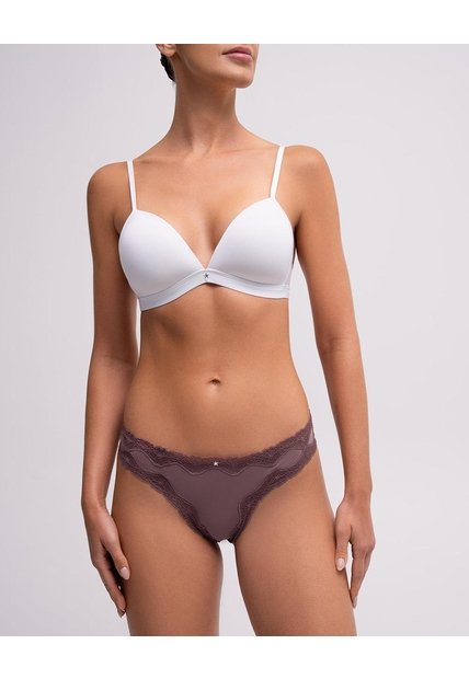 Panty Brasilero En Punto Tiro Medio Morado Purpura