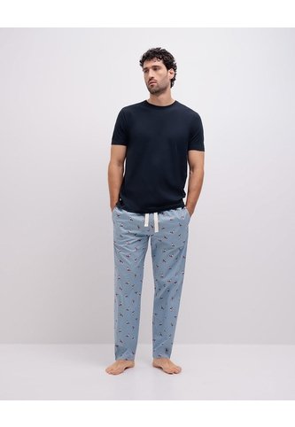 Pantalón De Pijama Algodón Estampado Hombre Azul PUNTO BLANCO