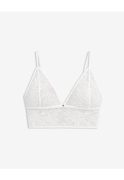 Top Soporte Ligero Encaje Blanco Blanco