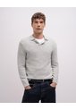 Buzo Tipo Polo Regular Algodón Gris Hombre Cafe de PUNTO BLANCO