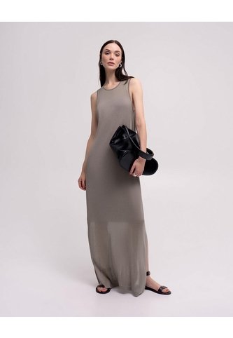 Vestido Largo Viscosa Café Mujer Cafe PUNTO BLANCO