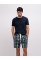 Bermuda De Pijama Hombre Algodón Cuadros Azul de PUNTO BLANCO