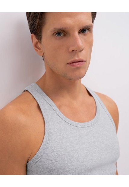 Camiseta Slim Manga Sisa Gris Hombre Gris