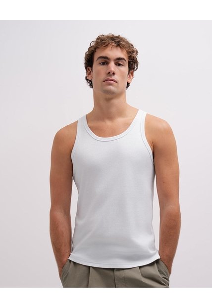 Camiseta Slim Manga Sisa Blanca Hombre Blanco