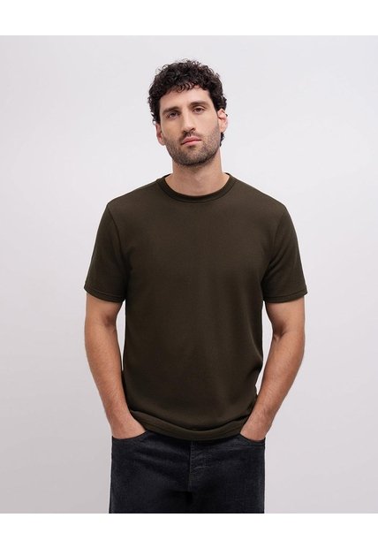 Camiseta Confort Algodón Sostenible Café Hombre Cafe