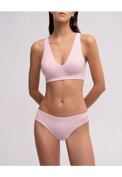 Panty Brasilero En Seamless Tiro Medio Rosado Rosa