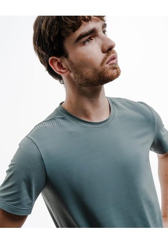 Camiseta Deportiva Control Humedad Verde Hombre Gris PUNTO BLANCO