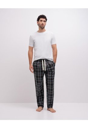 Pantalón De Pijama Algodón Cuadros Hombre Cafe