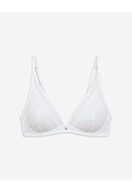 Top Soporte Medio Con Encaje Blanco Blanco