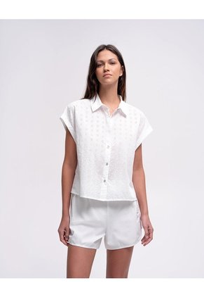 Camisa + Short De Pijama Blanco Mujer Blanco
