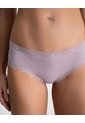 Panty Cachetero Microfibra Con Encaje Morado Purpura de PUNTO BLANCO