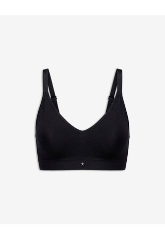 Top Soporte Medio Seamless Copas Removibles Negro Negro PUNTO BLANCO