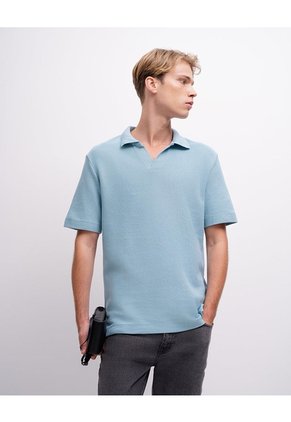 Polo Regular Algodón Azul Hombre Azul