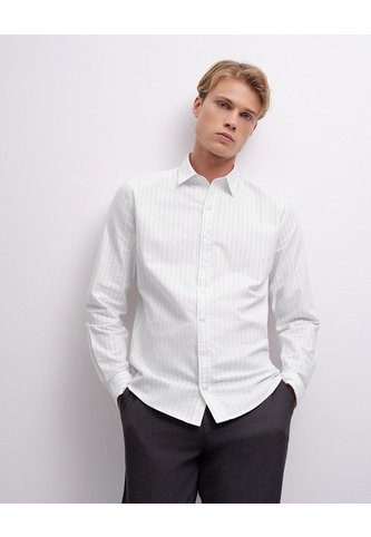 Camisa Manga Larga Slim Algodón Blanca Hombre Blanco PUNTO BLANCO