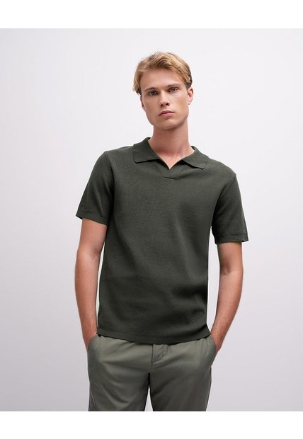 Polo Regular Tejido De Punto Algodón Verde Hombre Verde