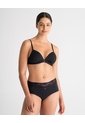 Panty Cachetero Clásico Microfibra Con Encaje Negro Negro de PUNTO BLANCO