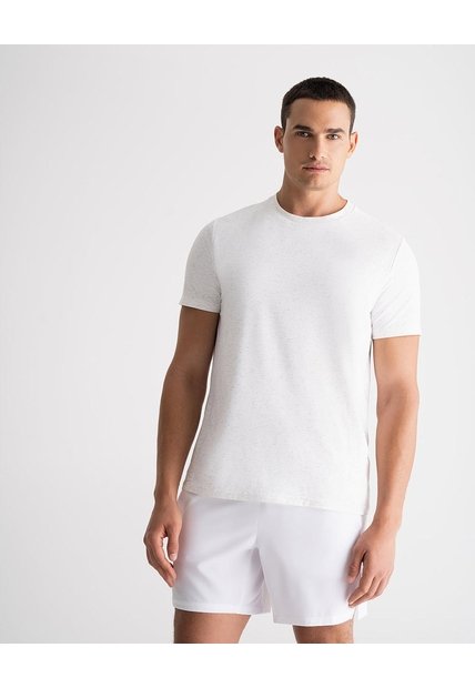 Camiseta Deportiva Control Humedad Blanca Hombre Blanco