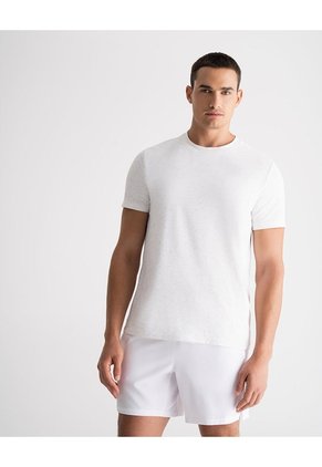 Camiseta Deportiva Control Humedad Blanca Hombre Blanco