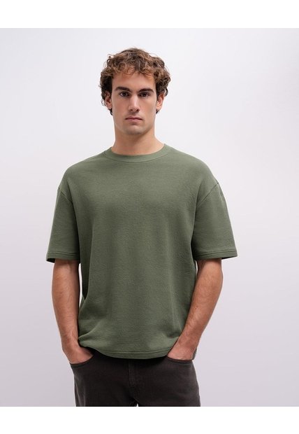Camiseta Confort Regular Algodón Verde Hombre Verde