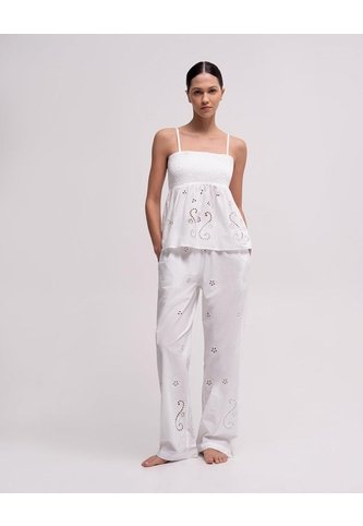 Pantalón De Pijama Algodón Blanco Mujer Blanco PUNTO BLANCO