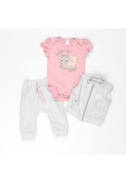 CONJUNTO PUPPET BEBÉ NIÑA 50521-R GRIS