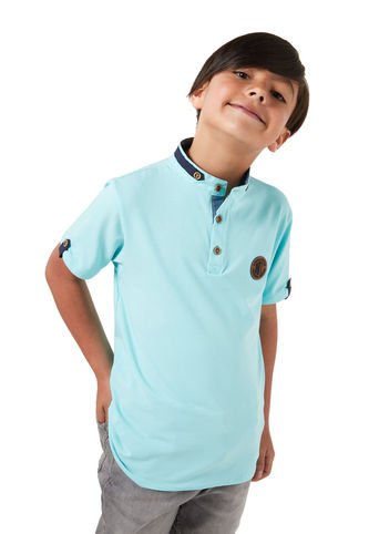 QUAM - Polo Niño Aguamarina