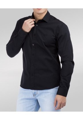 Camisa Quest Manga Larga Negra