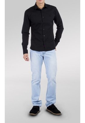 Camisa Quest Manga Larga Negra