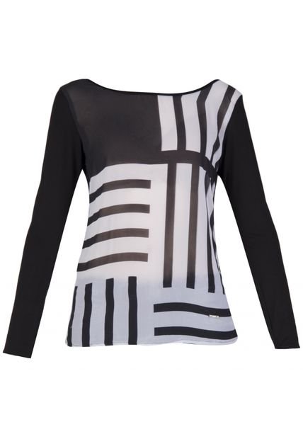 Blusas Quest Negro-Blanco