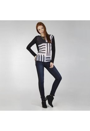 Blusas Quest Negro-Blanco