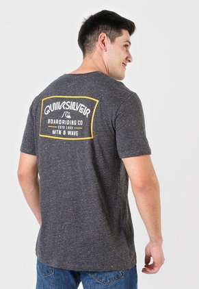 Camiseta Gris-Naranja-Blanco Quiksilver In Square Circle