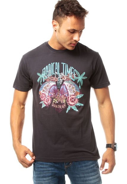 Camiseta Gris Quiksilver Psycho Perro M Tees Kta0