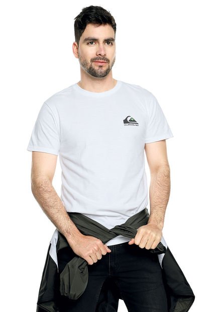 Camiseta Blanco-Negro-Verde Quiksilver Omni Logo Mto
