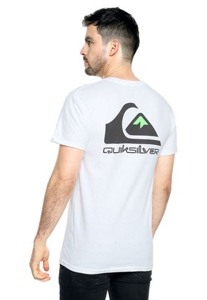 Camiseta Blanco-Negro-Verde Quiksilver Omni Logo Mto