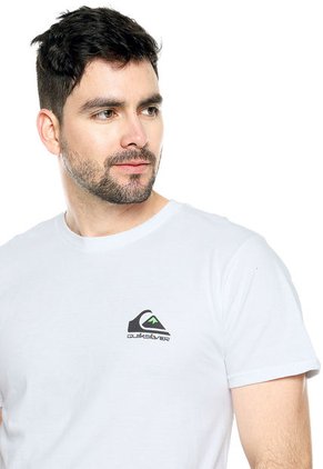 Camiseta Blanco-Negro-Verde Quiksilver Omni Logo Mto