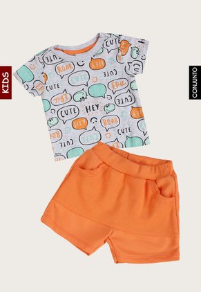 Conjunto Gris-Naranja-Celeste Quimby