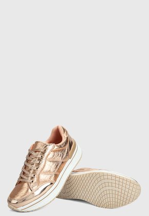 Tenis Oro Rosa-Blanco Qupid