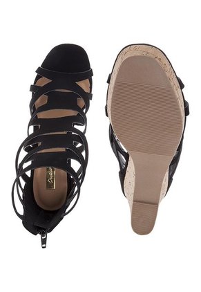 Sandalia Tacón Corrido Negra Qupid