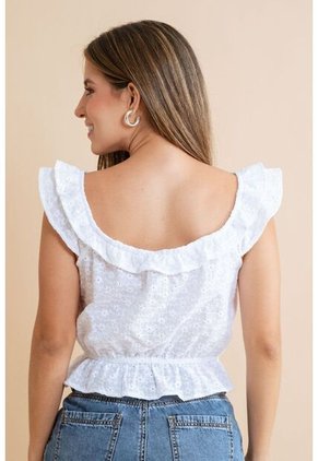 Blusa Marie Blanco Ragged Pf31113566