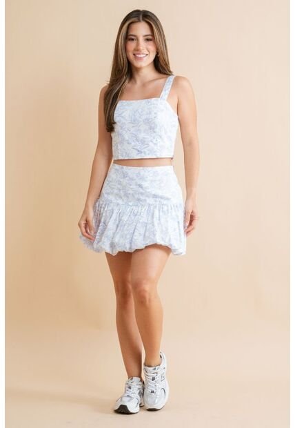 Crop Top Soleia Azul Ragged Pf31113578