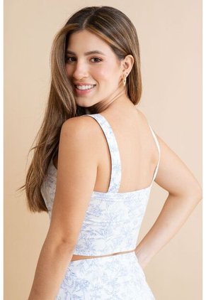 Crop Top Soleia Azul Ragged Pf31113578